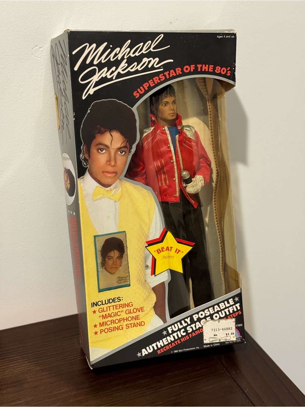 Vintage Michael Jackson “Beat It” Doll Thriller Era Collectible Figure IN BOX